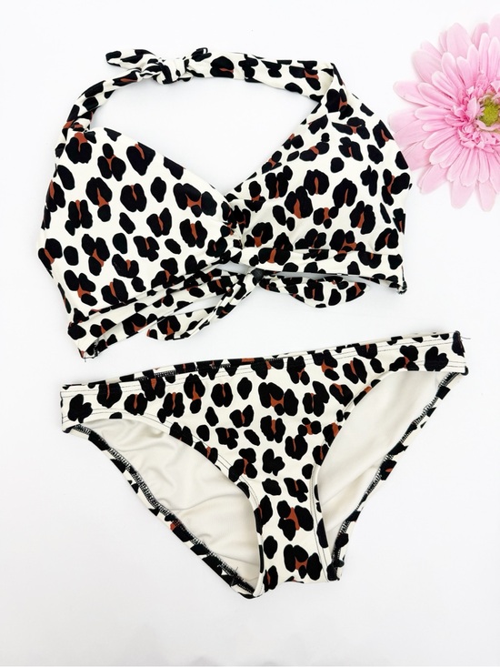 kate spade Other - Kate Spade Leopard Animal Print Bikini Set Halter Top Bottoms Two(2) Piece Swim